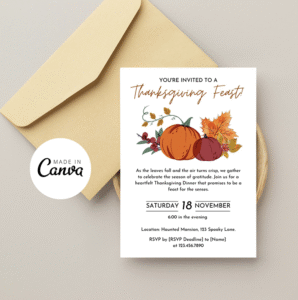 Editable Pumpkin Friendsgiving Invite